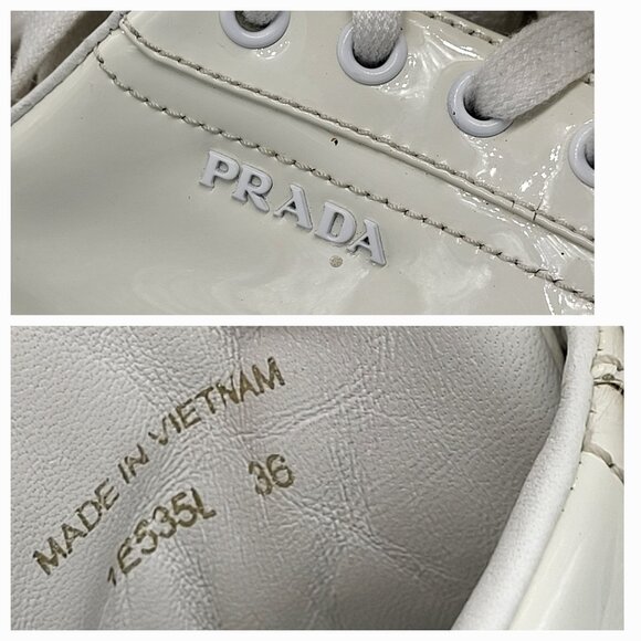 Prada White Patent Leather Sneakers - Picture 7 of 17